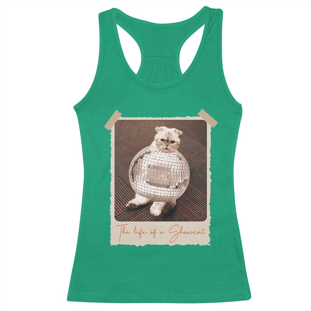 The Life Of A Showcat Racerback Tank Top Funny Vintage Photo Cat Era - Wonder Print Shop