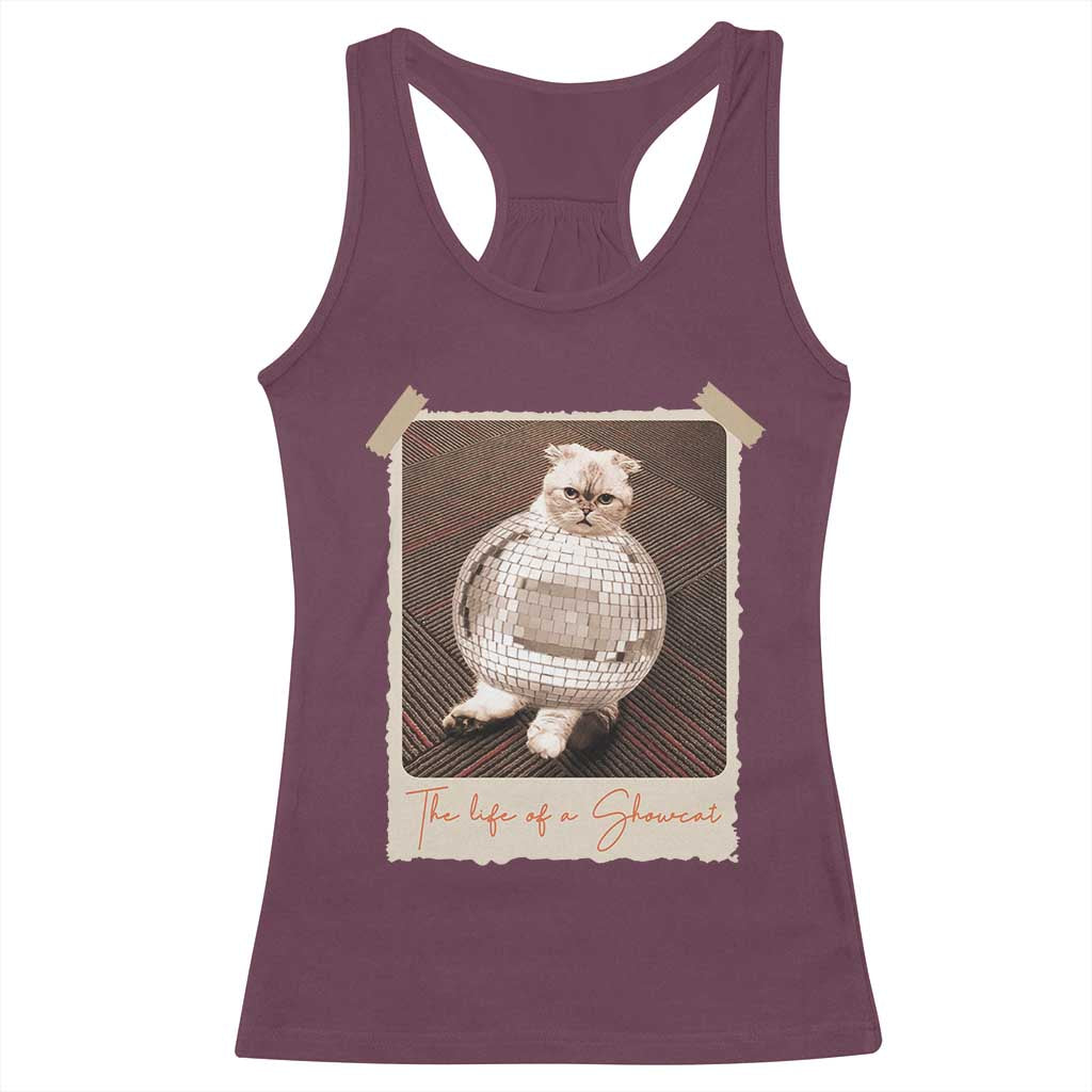 The Life Of A Showcat Racerback Tank Top Funny Vintage Photo Cat Era - Wonder Print Shop