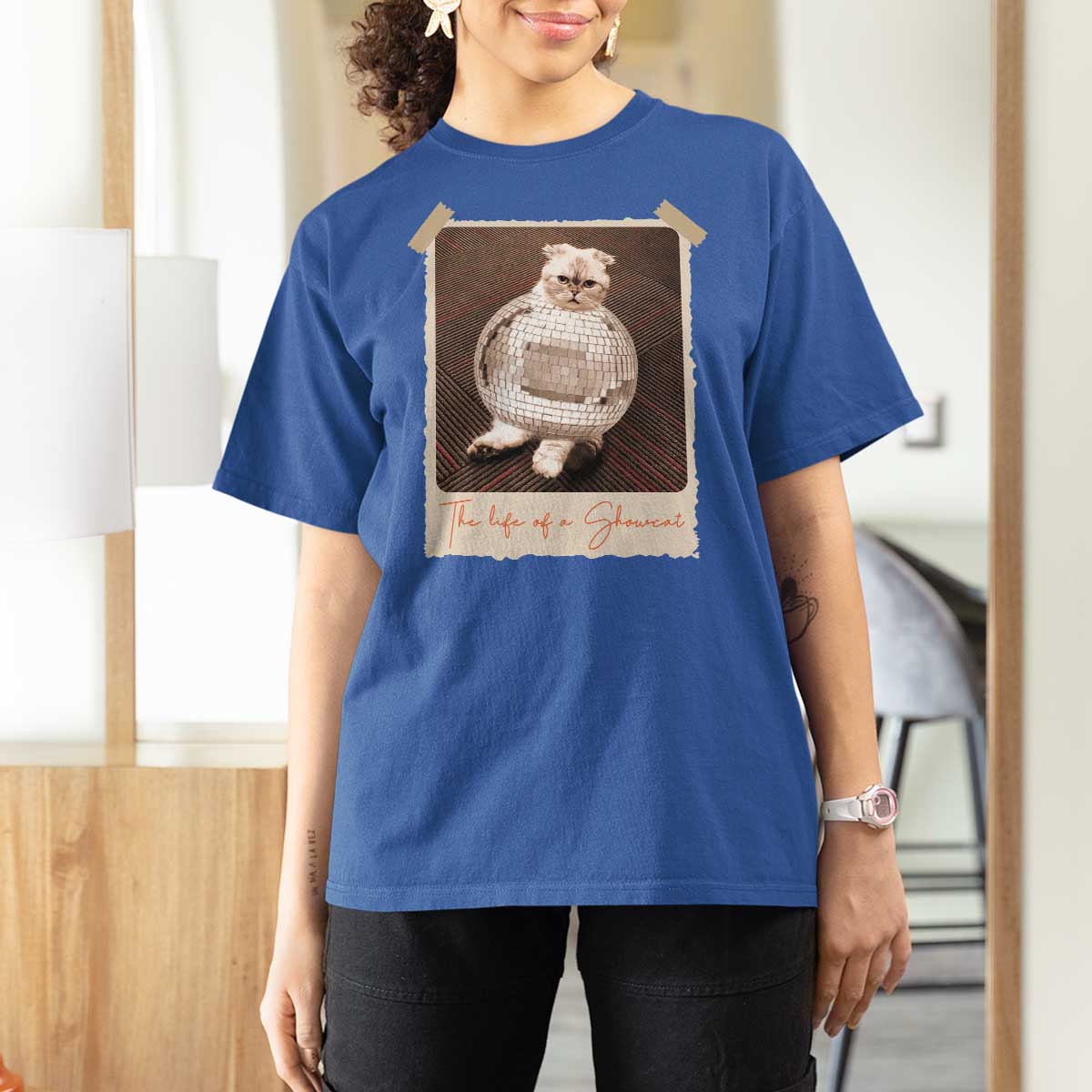 The Life Of A Showcat T Shirt For Women Funny Vintage Photo Cat Era TS10