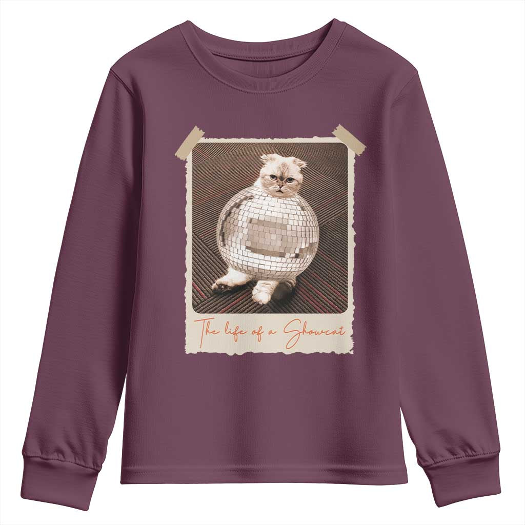 The Life Of A Showcat Youth Sweatshirt Funny Vintage Photo Cat Era - Wonder Print Shop