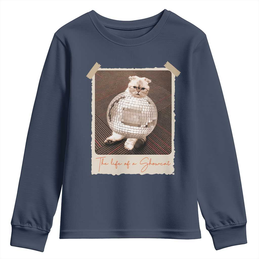 The Life Of A Showcat Youth Sweatshirt Funny Vintage Photo Cat Era - Wonder Print Shop