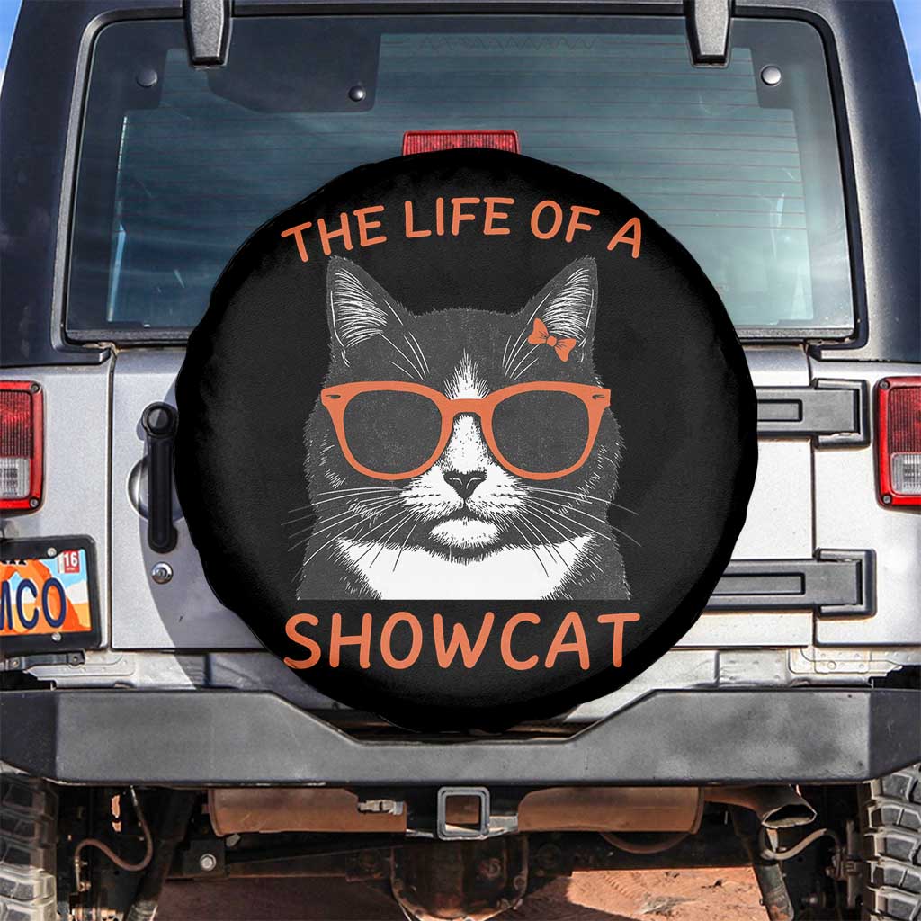 The Life Of A Showcat Spare Tire Cover Funny Cat Showgirl Era - Wonder Print Shop