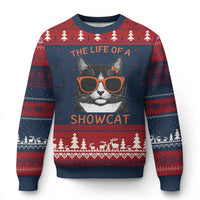 The Life Of A Showcat Ugly Christmas Sweater Funny Cat Showgirl Era - Wonder Print Shop