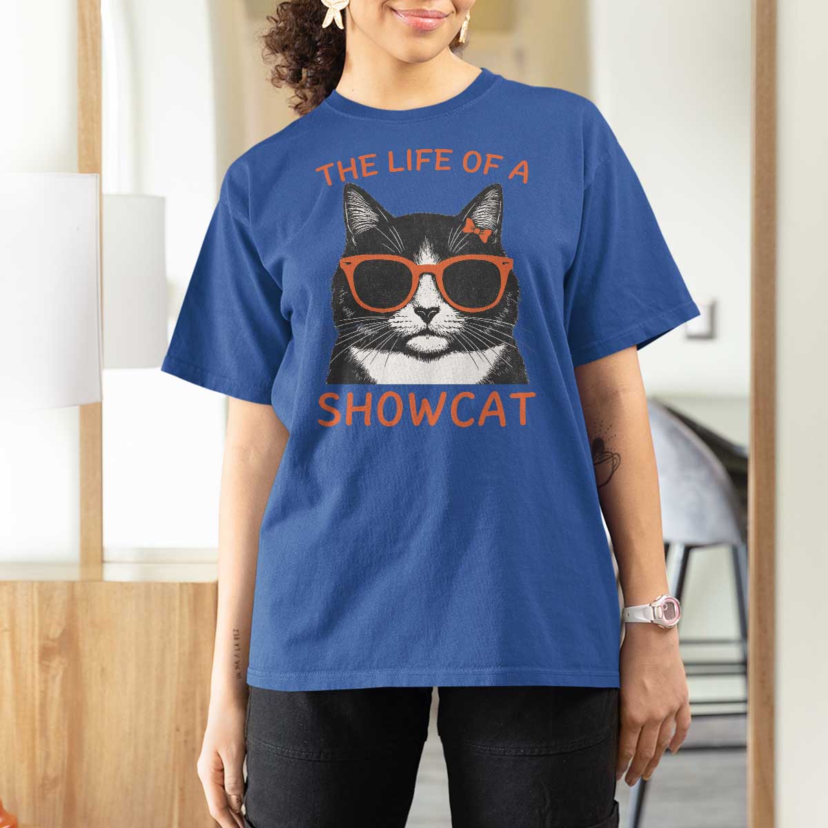 The Life Of A Showcat T Shirt For Women Funny Cat Showgirl Era TS10