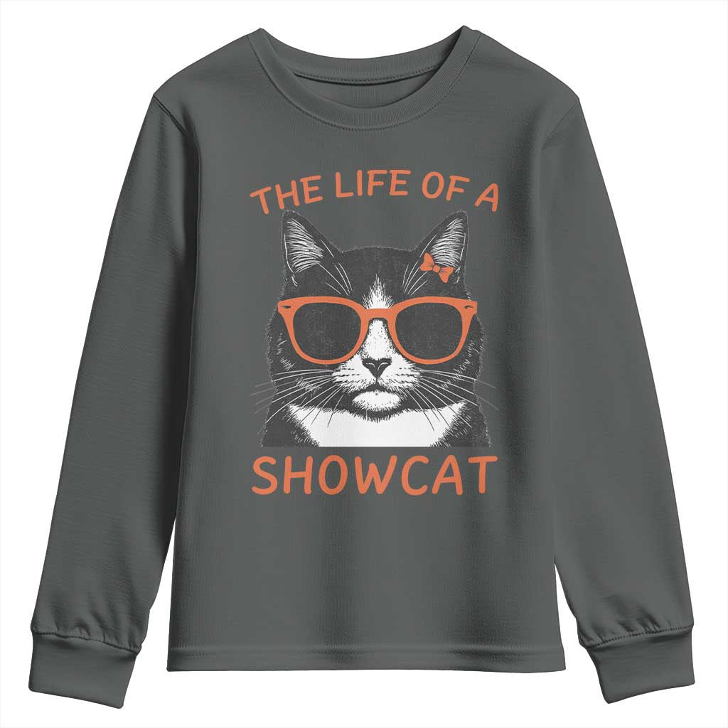 The Life Of A Showcat Youth Sweatshirt Funny Cat Showgirl Era - Wonder Print Shop