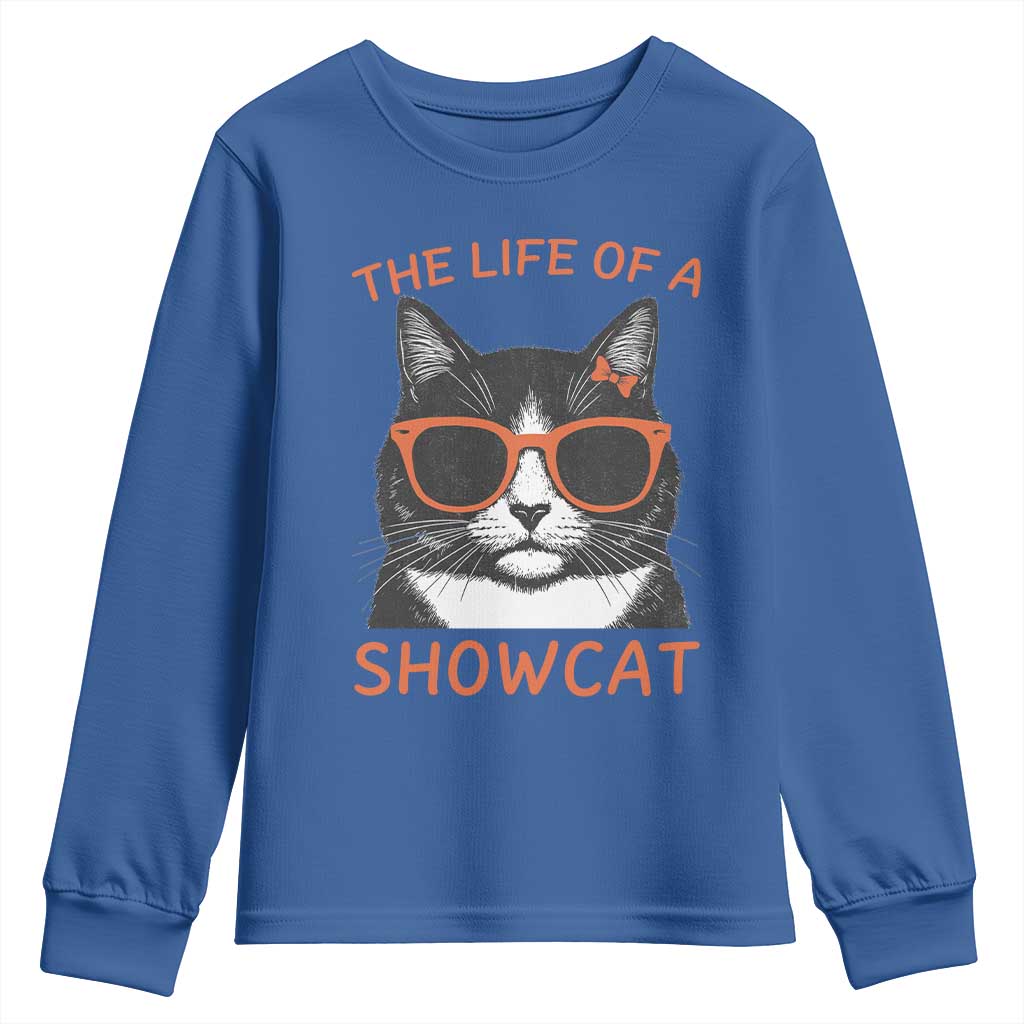 The Life Of A Showcat Youth Sweatshirt Funny Cat Showgirl Era - Wonder Print Shop