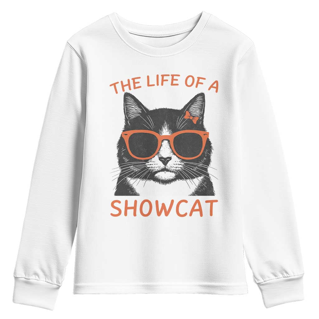 The Life Of A Showcat Youth Sweatshirt Funny Cat Showgirl Era - Wonder Print Shop