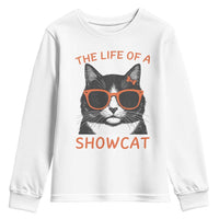 The Life Of A Showcat Youth Sweatshirt Funny Cat Showgirl Era - Wonder Print Shop