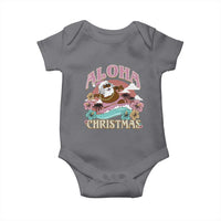 Hawaii Christmas Baby Onesie Retro African American Surfing Santa With Tattoos Aloha Christmas