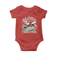Hawaii Christmas Baby Onesie Retro African American Surfing Santa With Tattoos Aloha Christmas