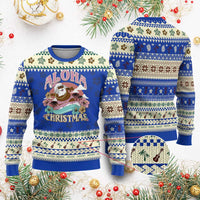 Hawaii Ugly Christmas Sweater Retro African American Surfing Santa With Tattoos Aloha Christmas - Wonder Print Shop