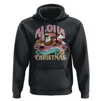 Hawaii Christmas Hoodie Retro African American Surfing Santa With Tattoos Aloha Christmas