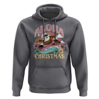 Hawaii Christmas Hoodie Retro African American Surfing Santa With Tattoos Aloha Christmas