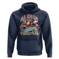 Hawaii Christmas Hoodie Retro African American Surfing Santa With Tattoos Aloha Christmas