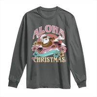 Hawaii Christmas Long Sleeve Shirt Retro African American Surfing Santa With Tattoos Aloha Christmas