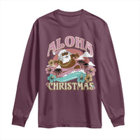Hawaii Christmas Long Sleeve Shirt Retro African American Surfing Santa With Tattoos Aloha Christmas