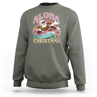 Hawaii Christmas Sweatshirt Retro African American Surfing Santa With Tattoos Aloha Christmas - Wonder Print Shop