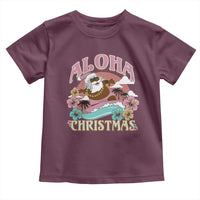 Hawaii Christmas Toddler T Shirt Retro African American Surfing Santa With Tattoos Aloha Christmas