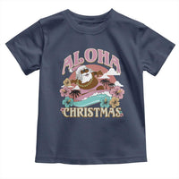 Hawaii Christmas Toddler T Shirt Retro African American Surfing Santa With Tattoos Aloha Christmas