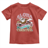 Hawaii Christmas Toddler T Shirt Retro African American Surfing Santa With Tattoos Aloha Christmas