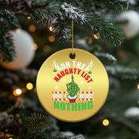 Funny Xmas Christmas Ornament On The List Of Naughty And I Regret Nothing Christmas - Wonder Print Shop