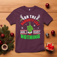 Funny Xmas T Shirt On The List Of Naughty And I Regret Nothing Christmas - Wonder Print Shop