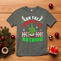 Funny Xmas T Shirt On The List Of Naughty And I Regret Nothing Christmas - Wonder Print Shop