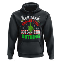 Funny Xmas Hoodie On The List Of Naughty And I Regret Nothing Christmas