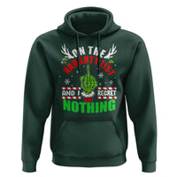 Funny Xmas Hoodie On The List Of Naughty And I Regret Nothing Christmas