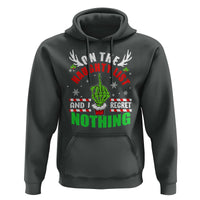 Funny Xmas Hoodie On The List Of Naughty And I Regret Nothing Christmas