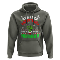 Funny Xmas Hoodie On The List Of Naughty And I Regret Nothing Christmas