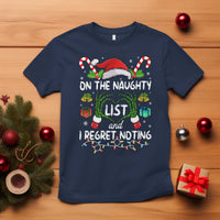 Funny Christmas T Shirt On The Naughty List And I Regret Nothing - Wonder Print Shop