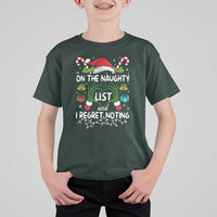 Funny Christmas T Shirt For Kid On The Naughty List And I Regret Nothing - Wonder Print Shop