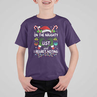 Funny Christmas T Shirt For Kid On The Naughty List And I Regret Nothing - Wonder Print Shop