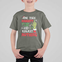 Funny Christmas T Shirt For Kid On The List Of Naughty And I Regret Nothing Xmas - Wonder Print Shop