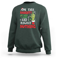 Funny Christmas Sweatshirt On The List Of Naughty And I Regret Nothing Xmas - Wonder Print Shop