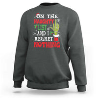 Funny Christmas Sweatshirt On The List Of Naughty And I Regret Nothing Xmas - Wonder Print Shop
