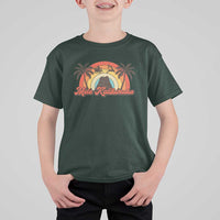 Hawaii Christmas T Shirt For Kid Mele Kalikimaka Retro Hawaiian Island Palm Tree Xmas Lights - Wonder Print Shop