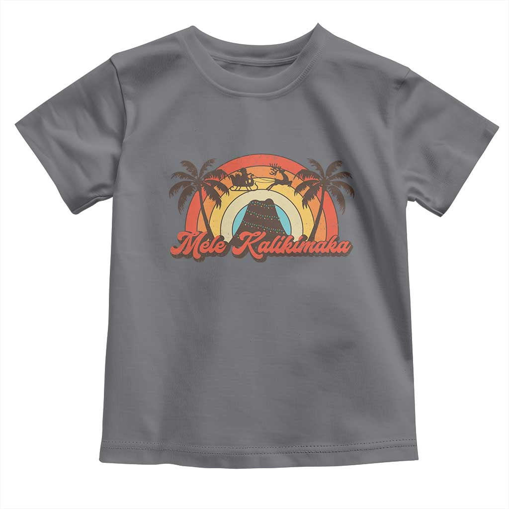 Hawaii Christmas Toddler T Shirt Mele Kalikimaka Retro Hawaiian Island Palm Tree Xmas Lights