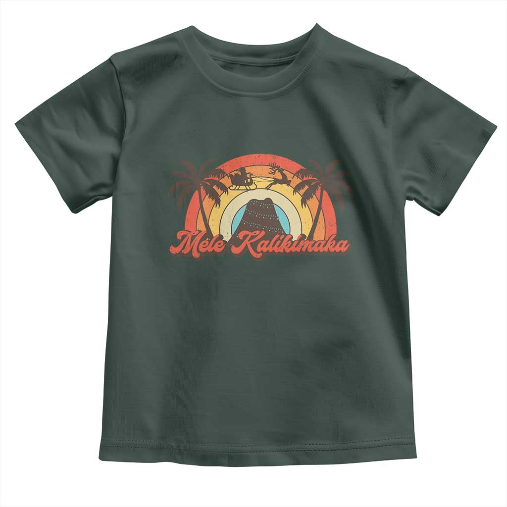 Hawaii Christmas Toddler T Shirt Mele Kalikimaka Retro Hawaiian Island Palm Tree Xmas Lights