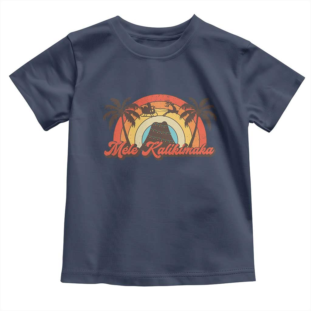 Hawaii Christmas Toddler T Shirt Mele Kalikimaka Retro Hawaiian Island Palm Tree Xmas Lights