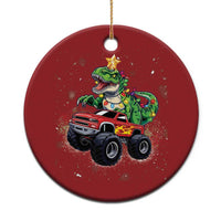 Dinosaur Monster Truck Christmas Ornament - Wonder Print Shop