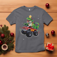 Christmas Dinosaur Monster Truck T Shirt - Wonder Print Shop