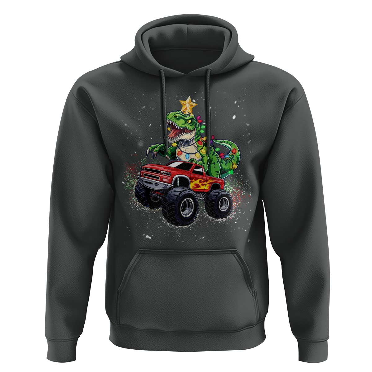 Christmas Dinosaur Monster Truck Hoodie