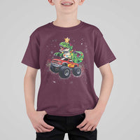 Christmas Dinosaur Monster Truck T Shirt For Kid - Wonder Print Shop