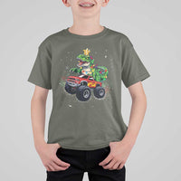 Christmas Dinosaur Monster Truck T Shirt For Kid - Wonder Print Shop