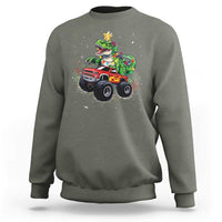 Christmas Dinosaur Monster Truck Sweatshirt - Wonder Print Shop