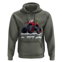 Christmas Santa Monster Truck Hoodie American Offroad Xmas Boys Kids Toddler Youth