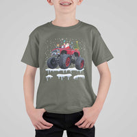 Christmas Santa Monster Truck T Shirt For Kid American Offroad Xmas Boys Kids Toddler Youth - Wonder Print Shop