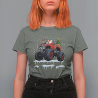 Christmas Santa Monster Truck T Shirt For Women American Offroad Xmas Boys Kids Toddler Youth - Wonder Print Shop